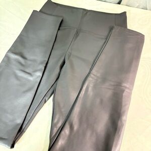 Bagatelle Faux Leather Leggings in Gray